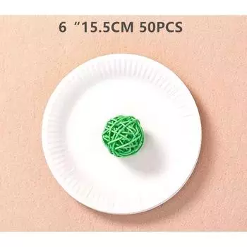 50 шт. Белая одноразовая бумажная тарелка, тарелка для разделения, тарелка для пикника, украшение для дня рождения своими руками, скандинавский минималистичный набор посуды 50pcs