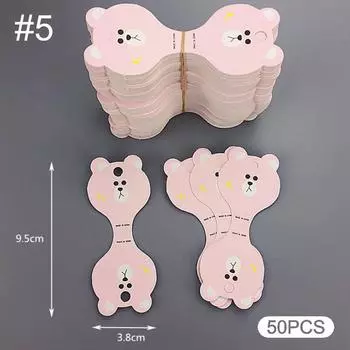 50 шт. белая складная картонная заколка для волос картонная веревка для волос карточка украшение для волос головной убор упаковочный материал as the picture