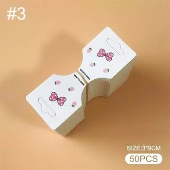 50 шт. белая складная картонная заколка для волос картонная веревка для волос карточка украшение для волос головной убор упаковочный материал