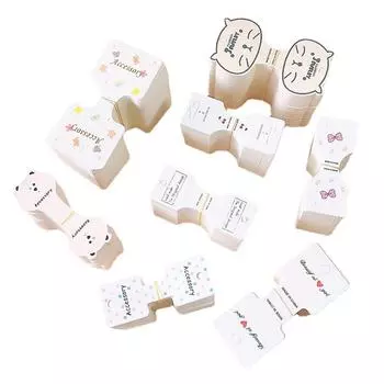 50 шт. белая складная картонная заколка для волос картонная веревка для волос карточка украшение для волос головной убор упаковочный материал 4