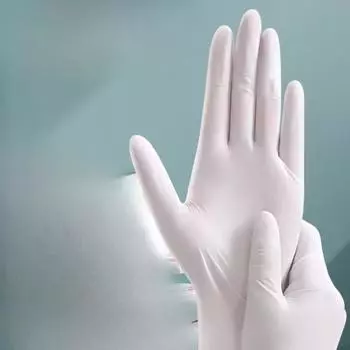 50 шт. Белые нитриловые перчатки повышенной прочности одноразовые для мытья посуды утолщенные маслостойкие резиновые защитные перчатки для дома кухня уборка готовка M белый