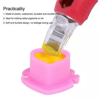 50 шт. биоразлагаемая чашка для чернил для татуировки в форме сердца экологически чистая одноразовая крышка для пигмента для сращивания аксессуар для татуировки розовый