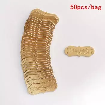 50 шт. Бирки из искусственной кожи ручной работы с любовью, бирки для шитья и рукоделия, бирки для вязания своими руками A3