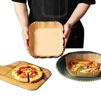 50 шт. большой одноразовый бумажный вкладыш для фритюрницы квадратный 16 см антипригарный пергамент для выпечки для фритюрницы корзина для готовки на пару