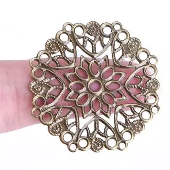 50 шт. бронзовые филигранные цветочные соединители для рукоделия, аксессуары для изготовления ювелирных изделий бронзовый