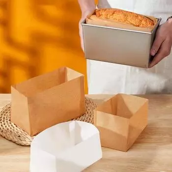 50 шт. бумага для выпечки с антипригарным покрытием, жиронепроницаемая бумажная форма для хлеба, пищевая подставка для выпечки торта, хлеба, выпечки, кондитерских изделий L белый