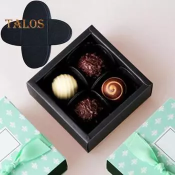 50 шт. бумажная прокладка с гладкой поверхностью, простая прочная шоколадная прокладка квадратной формы для пекарни чёрный