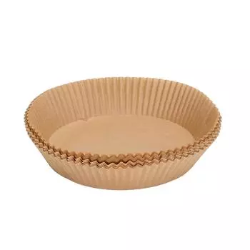 50 шт. бумажные подложки для фритюрницы круглые одноразовые антипригарные бумажные подложки для выпечки для кухонной микроволновой печи L(for 6.5-9kg) коричневый