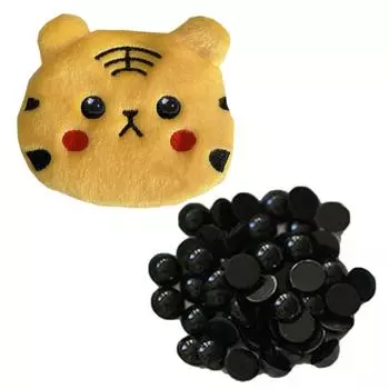 50 шт. бусин, аксессуары для самостоятельного изготовления кукол, плюшевые игрушки, имитация кошачьего глаза, наклеиваемые на смолу, круглые глаза с плоской задней частью 6mm светло-розовый