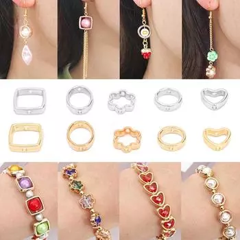 50 шт., бусины Ccb с двумя отверстиями, бусины-прокладки в рамке, разъемы для браслета и ожерелья «сделай сам»