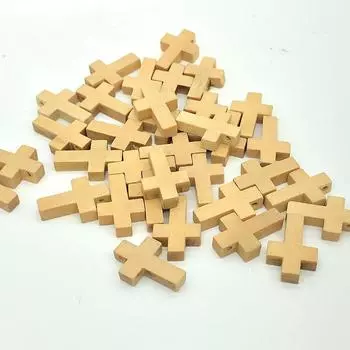 50 шт., бусины-крестики, деревянные украшения, кулон, ювелирные изделия, деревянные изделия «сделай сам», принадлежности для рукоделия