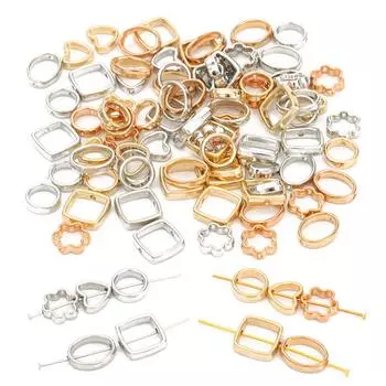 50 шт. CCB Любовь Сердце Цветок Квадратный Овальный Круг Рамка Бусины Разделители Разъемы DIY Ожерелье Браслет Серьги Подвески Аксессуары Для Изготовления Ювелирных Изделий 12x11mm роман серебряный