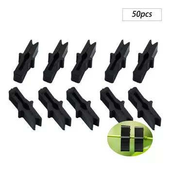 50 шт. Черный пластиковый зажим для фиксации пленки, устойчивый к солнечному свету и дождю, тепличный зажим 26 x 10,5 мм для крепления скользящей клипсы для пленки чёрный