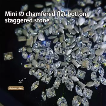 50 шт. циркониевые украшения для ногтей с бриллиантами, смешанная загрузка, стереоскопические аксессуары для ногтей, роспись ногтей, маникюрный салон, мастера по маникюру