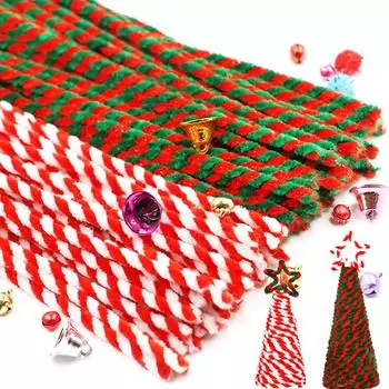 50 шт. цветной синельный стержень трубка витая палка стержень полоска игрушки рождественская елка DIY материал для новогодней рождественской вечеринки принадлежности