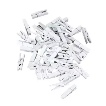 50 шт. Цветные деревянные прищепки, окрашенные однотонной краской, декоративные прищепки для фотографий, фото, DIY проектов белый