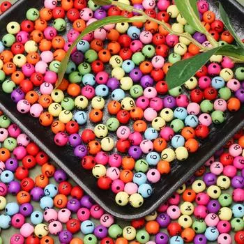 50 шт. цветные смешанные цифровые бусины 0-9 акриловые круглые свободные бусины цифровые бусины ремесло своими руками ожерелье браслет изготовление ювелирных изделий