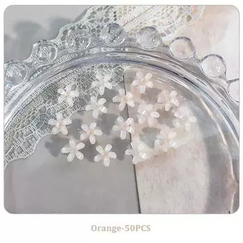 50 шт. Цветы Шармы для дизайна ногтей Смола Шармы для ногтей Украшение 3D Желейные наклейки с цветами Летние аксессуары для маникюра Салонный товар Сделай сам A1