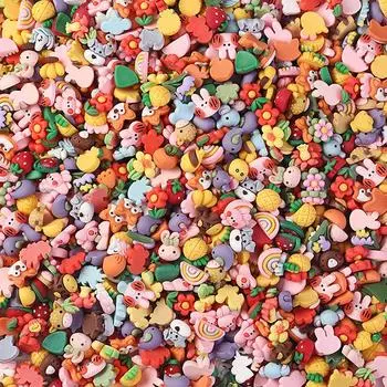 50 шт. декор для бутылок с водой нейл-арт мультфильм смоляные драгоценные камни милый дизайн случайные подвески