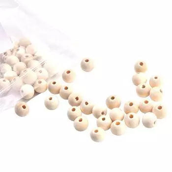 50 шт. деревянные бусины круглые деревянные бусины с отверстием для изготовления ювелирных изделий домашний декор DIY ремесло 10mm