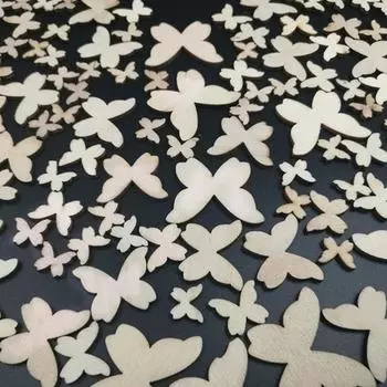 50 шт. Деревянные мини-бабочки из смешанного дерева, декор, идеальная поделка, изготовление открыток, скрапбукинг