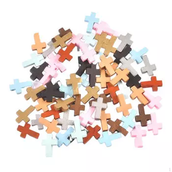 50 шт. деревянные подвески-крестики, подвесные украшения, легкие подвески для пасхального брелка