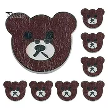 50 шт. деревянные пуговицы, долговечные неувядаемые маленькие пуговицы с рисунком для шитья одежды Little Bear