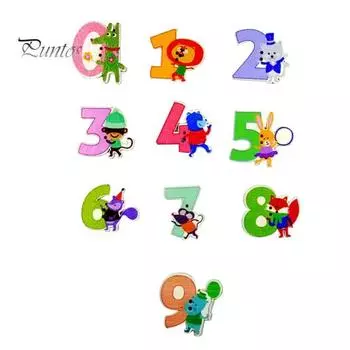 50 шт., деревянные пуговицы с милыми мультяшными животными для самостоятельного шитья, скрапбукинга, подарка