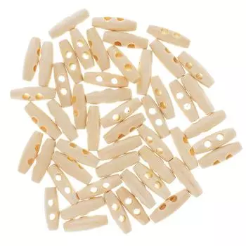 50 шт., деревянные швейные рожки, переключатели, тканевые аксессуары, 2 отверстия, черные 30 x 10mm цвет старого дерева