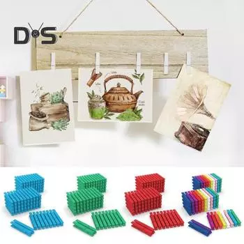 50 шт. деревянных прищепок для фотографий, прочный захват, компактный размер, портативные, прочные, для творчества, красочные прищепки для фотографий