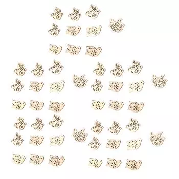 50 шт. деревянных птиц, полые кусочки 50 мм, пустые незаконченные деревянные вырезы, чипсы для поделок, украшений своими руками