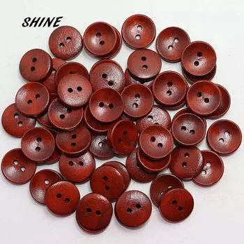 50 шт. деревянных пуговиц для скрапбукинга, круглая чаша с двумя отверстиями диаметром 15 мм. Ботинки Costura Botones Украсьте ботиночки Bottoni