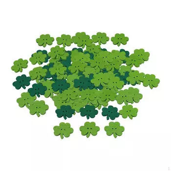 50 шт. деревянных пуговиц-клешников 1 дюйм украшения из дерева зеленая весна для аксессуаров одежды Solid color