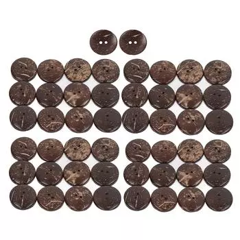 50 шт. деревянных пуговиц, круглых, с текстурой кокоса, с двойным отверстием, композитное дерево, 25 мм, швейные кнопки своими руками для