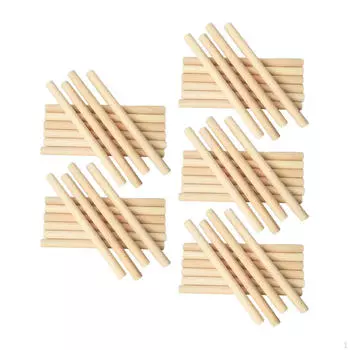 50 шт. деревянных стержней-шкантов, палочек для поделок из дерева, необработанных твердых пород древесины для макраме 15cm