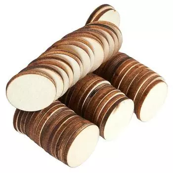 50 шт. Деревянный круглый ломтик портативный DIY незаконченный самодельный 2-сторонний поделка для украшения дома игрушки для родителей и детей