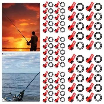50 шт. держатель рыболовных крючков для удочек, держатели для приманок (красный) Делавэр