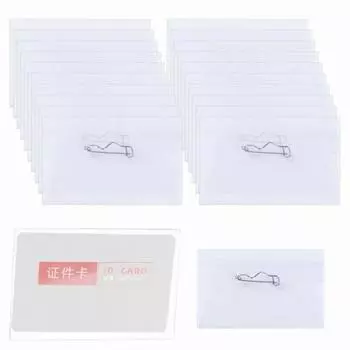 50 шт. держателей для бейджей специальной формы, удобные в использовании, прозрачные пластиковые, надежные, держатели для удостоверений личности
