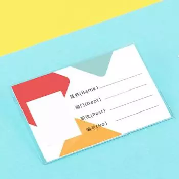 50 шт. держателей для бейджей специальной формы, удобные в использовании, прозрачные пластиковые надежные именные бирки