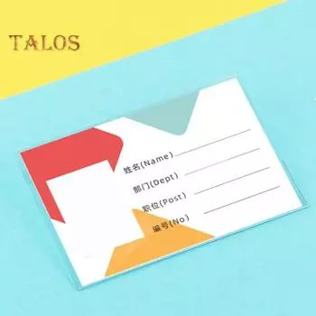 50 шт. держателей для бейджей специальной формы, удобные в использовании, прозрачные пластиковые, надежные, держатели для удостоверений личности чистый