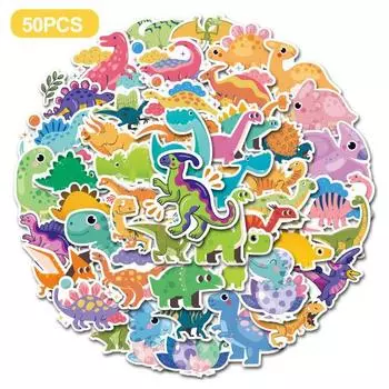 50 шт. детские наклейки водонепроницаемые самоклеящиеся ПВХ милые мультяшные большие глаза динозавра DIY скрапбукинг наклейка школьные принадлежности разноцветный