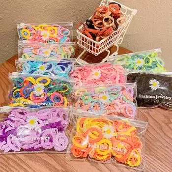 50 шт. детские резинки для волос для мальчиков и девочек, держатели для хвостиков, резинки для волос для девочек, эластичные резинки для пальцев, детские цветные аксессуары для волос