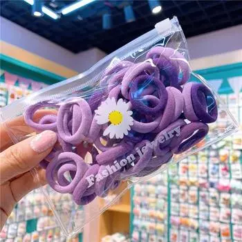 50 шт. Девочки Разноцветные Нейлоновые Резинки для Волос Держатели для Хвоста Резинки Головные Уборы Эластичные Резинки для Волос Корейские Детские Аксессуары для Волос Украшения