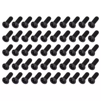 50 шт. DIN 7985 Стальной винт с полукруглой головкой, машинный, с полной резьбой, болты с черным цинковым покрытием, крепеж M4x16