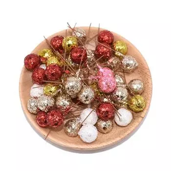 50 шт. DIY цветы блестящие рождественские цветы искусственные ягоды искусственные цветы тычинки свадебные/рождественские украшения для вечеринок золотой