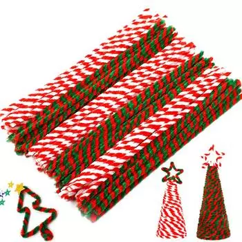 50 шт DIY креативные стильные рождественские скрученные шерстяные полоски обучающие игрушки материалы ручной работы красный/белый