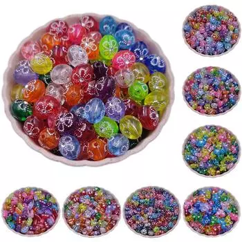 50 шт. DIY поделки для изготовления ювелирных изделий Различные стили конфетные цвета цветы звезды бриллианты россыпью бусины кулон изящные ювелирные изделия 6# 50Pcs 9*5mm