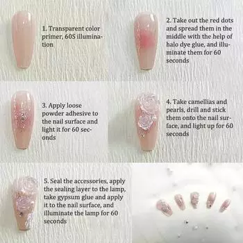 50 шт. DIY украшения для ногтей 3D розовые цветы камелии фиолетовые розы сверла для ногтей для маникюра дизайн аксессуар Pink 6mm 50Pcs