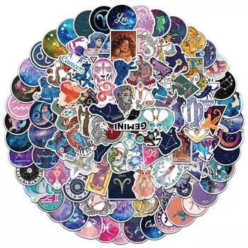 50 шт. Двенадцать созвездий мультфильм граффити наклейки скейтборд ноутбук стакан воды чемодан гитара шлем водонепроницаемые детские игрушки наклейки 50pcs