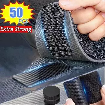 50 шт. двухсторонние высокоадгезивные фиксирующие наклейки для коврового покрытия, коврика для приборной панели, фиксирующей заплатки для домашнего пола, противоскользящая лента для захвата, наклейка 2Pairs